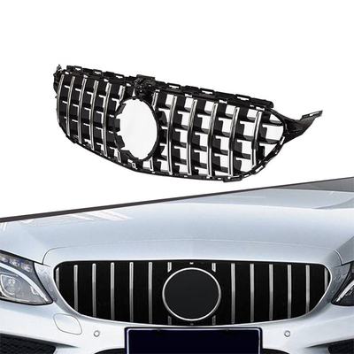 Grelha de grelha dianteira ABS GT Tipo Grelha dianteira de carro para Classe C W205 2014-2018