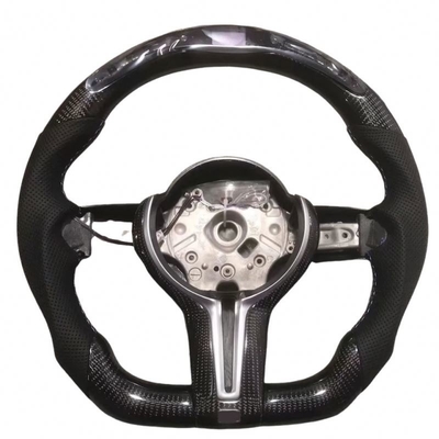 Volante de fibra de carbono BMW com couro perforado para M3 M5 F20 F22 F30 F31 F36
