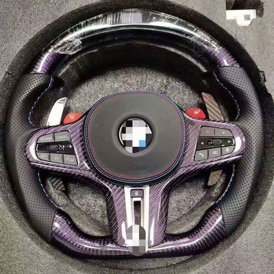 Volante de fibra de carbono BMW com couro perforado para M3 M5 F20 F22 F30 F31 F36