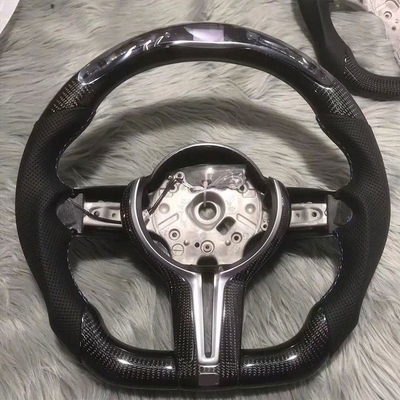 Volante de fibra de carbono BMW com couro perforado para M3 M5 F20 F22 F30 F31 F36