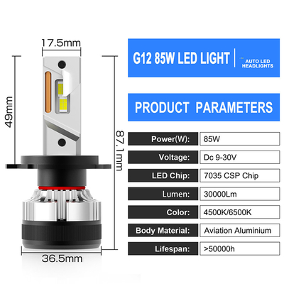 G12W-H4/H19 Sistema de iluminação automática H7 H11 H4 Faróis LED lâmpada 9006 Farol LED lâmpadas para veículos automóveis