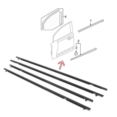 Large Stock Rubber Car Door Weather Strip para Honda Civic 72950-Sna-A01 72910-Sna-A01