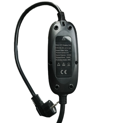 Modo 2 de carregador de veículos elétricos portátil IEC 62196 AC rápido 8A a 16A para carregamento de baterias de automóveis elétricos