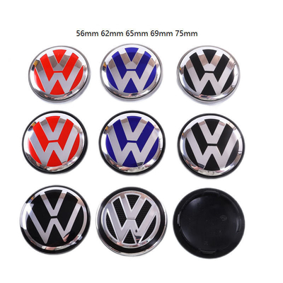 Custom Black Blue 68Mm 56Mm Car Wheel Center Cover Para Decoração de Plástico Volkswagen