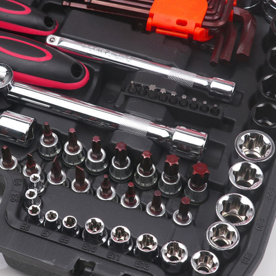 Reparação de automóveis 151PCS Caixa de ferramentas de automóveis 12pt 6pt Kit de ferramentas de tomada de tomada Ferramentas de reparação de automóveis