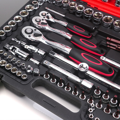 Reparação de automóveis 151PCS Caixa de ferramentas de automóveis 12pt 6pt Kit de ferramentas de tomada de tomada Ferramentas de reparação de automóveis