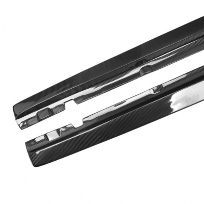 220*15*17cm Fibra de carbono saias laterais Extensão Para Mercedes-Benz Classe C W205 C205 C200