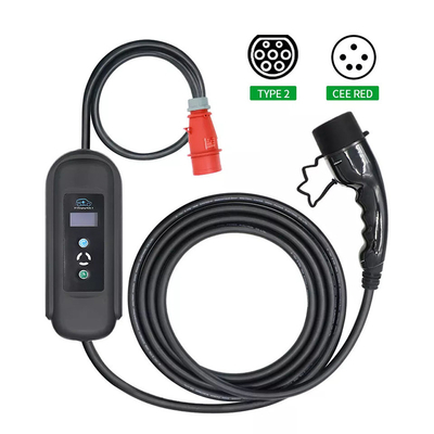 Grande favorável IEC 62196 Tipo 2 Carregador de automóveis 16A 400V Modo AC 2 Carregamento EVSE 11KW