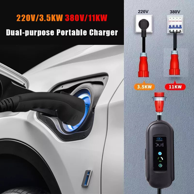 Grande favorável IEC 62196 Tipo 2 Carregador de automóveis 16A 400V Modo AC 2 Carregamento EVSE 11KW
