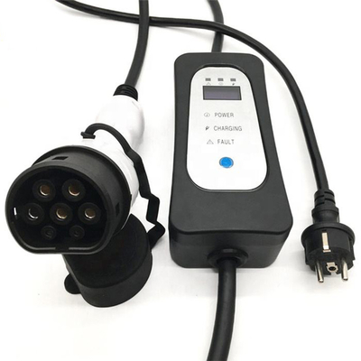 110V-240V AC Tipo 2 Carregador EV portátil de carro elétrico com tomada Schuko ajustável de corrente