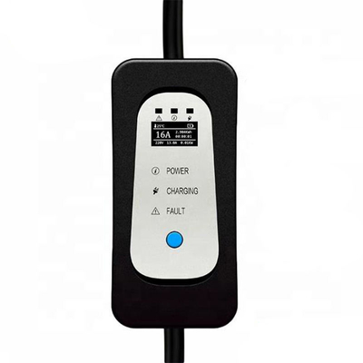 Carregador de veículos elétricos portátil 16A Carregador de veículos elétricos tipo 2 com tensão de entrada AC 110V-240V