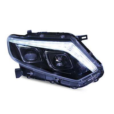 14-16 Conjunto de faróis X-Trail com lente LED modificada e sinal de viragem de água corrente