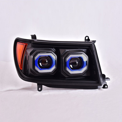 Associação de faróis de luz de dia com lente LED modificada para Toyota Land Cruiser LC100