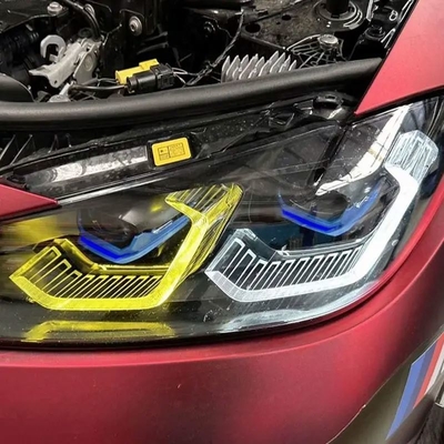 Conjunto de painéis de módulos LED DRL amarelo limão para BMW M3 G80 M4 G82 Faróis laser Acessórios de automóveis