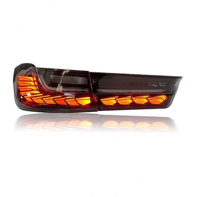 Luz traseira de carro LED para BMW Série 3 G20 G28 Com sinal DRL e lâmpada traseira de escala de dragão