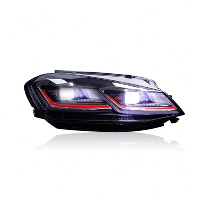 VW Golf 7 Mk7 2013-2020 Faróis Full LED Lâmpada Dinâmica Completa Red Strip