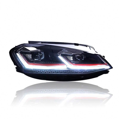 VW Golf 7 Mk7 2013-2020 Faróis Full LED Lâmpada Dinâmica Completa Red Strip