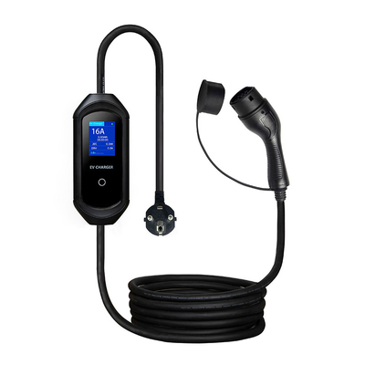 Exibição LCD Tipo 2 Cabo de Carregamento EV Portátil 16A Carregador doméstico com design portátil