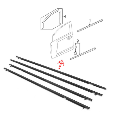 Moldura de pista de tempo para porta de carro e janela de vidro