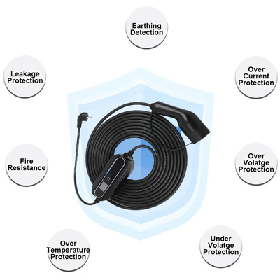 Carregador portátil 3.5KW 16A Sae J1772 Tipo1 Ev para carro elétrico com conector personalizado