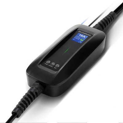 6A-16A Carregador EV portátil de corrente nominal perfeito para carregamento em casa e em movimento