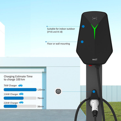 22kW de potência de saída Estação de carregamento rápido de automóveis elétricos AC EV com conector de tomada
