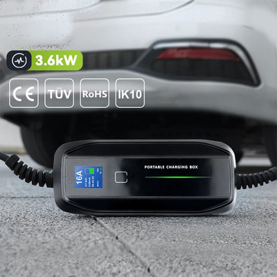 Carregador de veículos elétricos portátil com classificação IP67 para veículos elétricos e ligações de tipo 1/tipo 2