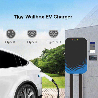 CE Certificado 7 Kw Wallbox Ev Carregador com autenticação do utilizador RFID ISO/IEC 14443A/B